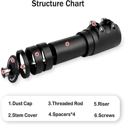 Bike Fork Stem Extender Bicycle Handlebar Stem Riser