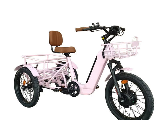 BREEZY Electric Trike 3 Wheel eBike 20" X 4" GTX - 48v 500 w Fat Tire Electric Tricycle - Trike eBike - BREEZ|PINK|2871 eBike Super Shop