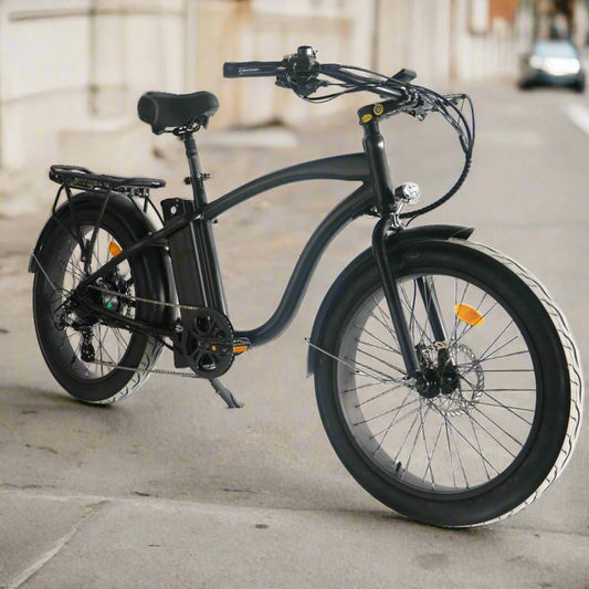 Coastal Cruiser 52V 24 Over 750W Step Over Ebike 24x3 Fat Tire Fat Tire Cruiser - Fat Tire Cruiser eBike - Rebel Electric Bikes Temecula