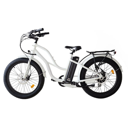 Coastal Cruiser 52V 24 Thru 750W Step Thru Ebike 24x3 Fat Tire Fat Tire Cruiser - Fat Tire Cruiser eBike - Rebel Electric Bikes Temecula