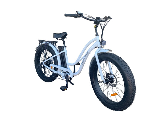 Coastal Cruiser 52V 26 Thru 750W Step Thru Ebike 26x4 Fat Tire Fat Tire Electric Beach Cruiser - Fat Tire Cruiser eBike - Rebel Electric Bikes Temecula