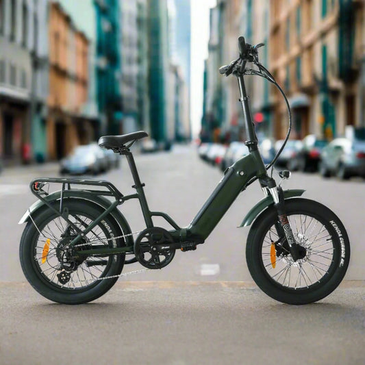 Coastal Cruiser CC Folding 750w Step Thru Ebike 20x3 Fat Tire Folding Electric Bike - Folding Ebike - Rebel Electric Bikes Temecula
