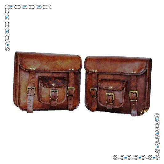 eBike Aged Brown Leather Saddle Bags for ebike - Accessories - EBIKE|ACCES|0452 eBike Super Shop