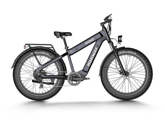 HIMIWAY Rhino 1000 w Step Over Ebike 26x4.5 Fat Electric Fat Tire Mountain eBike - Mountain eBike - HIMIW|MOUNT|GREY|0171 eBike Super Shop