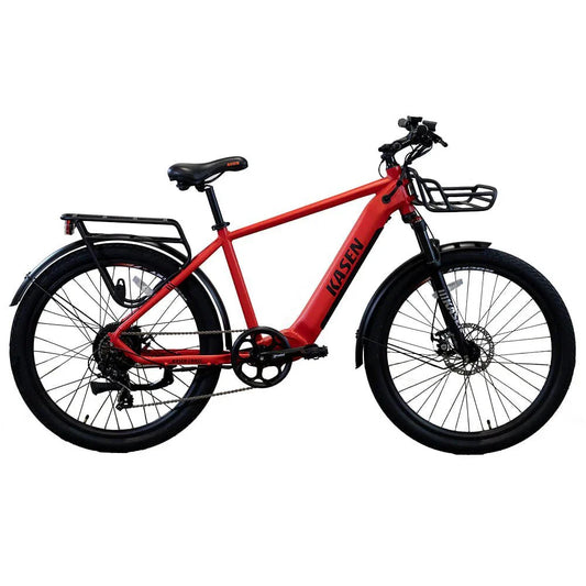 KASEN Cross 500 w Step Over Ebike 27.5X2.4 Urban Electric Urban eBike - Urban eBike - KASEN|URBAN|RED|0244 eBike Super Shop