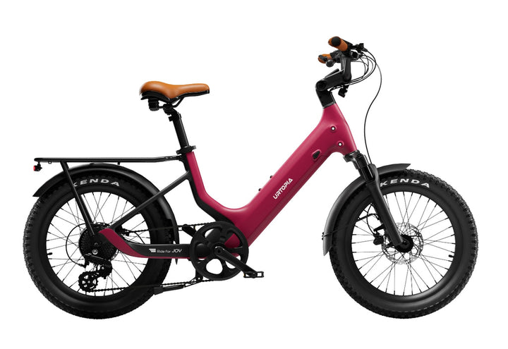 URTOPIA Joy 500 w Step Thru Ebike 20x3 Urban Rose Red