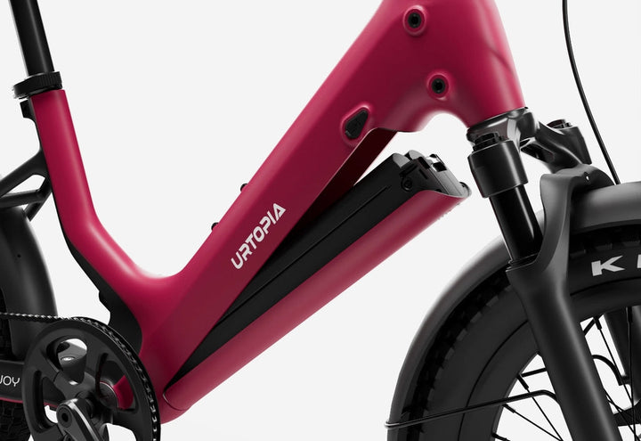 URTOPIA Joy 500 w Step Thru Ebike 20x3 Urban Rose Red