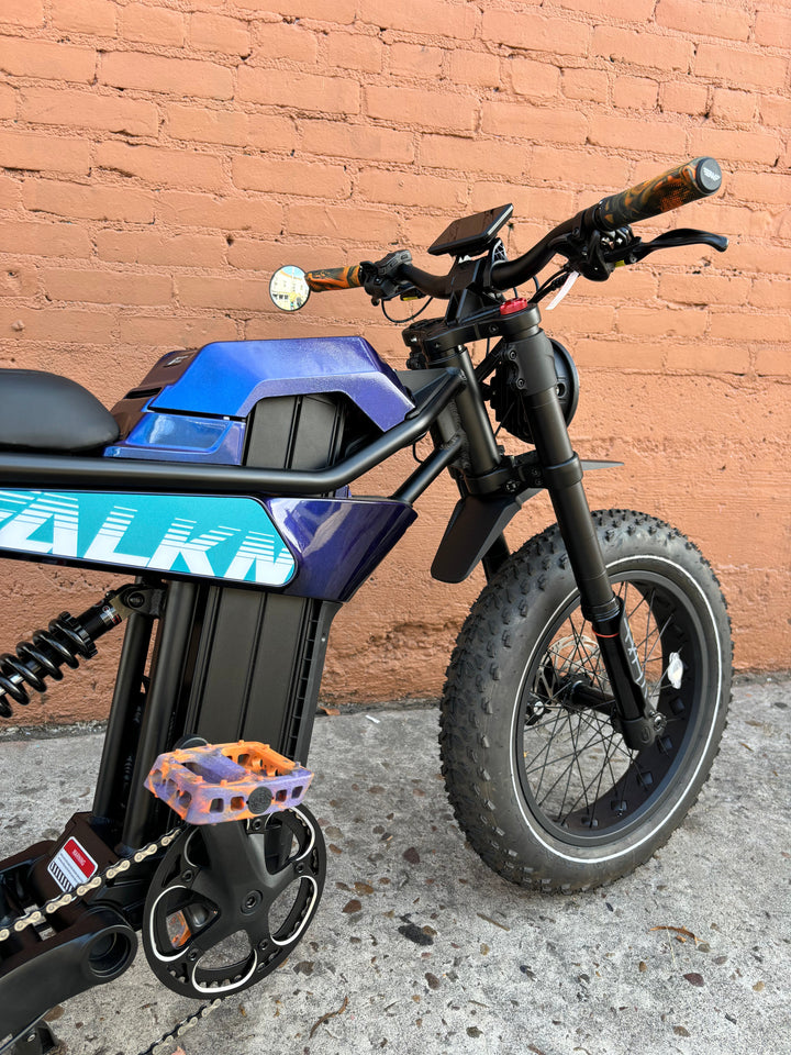 Custom Blue Sunset 750 w Electric e-Moto Style eBike 20x4 Fat tire electric bike - eBike Super Shop