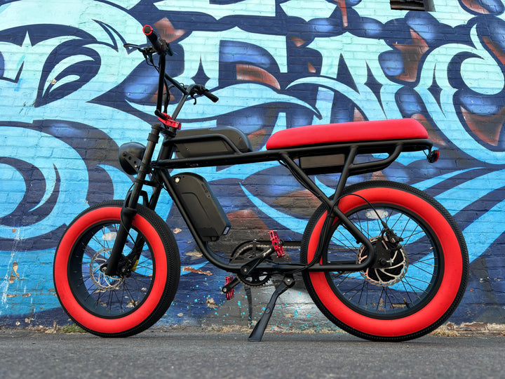 Custom Red Fury Ripper Pro X 750 w Electric Moto Style eBike 20x4 Fat tire electric bike - Moto Style - EBIKE|1313 eBike Super Shop
