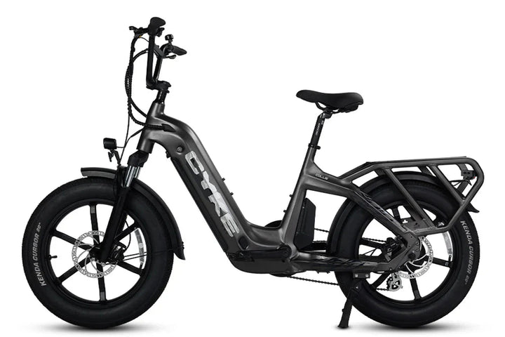 CYKE Collie Cargo Electric Cargo eBike - 48v 750 w Mini Fat Tire Electric Cargo eBike - Cargo eBike - CYKE|GRAY|2617 eBike Super Shop