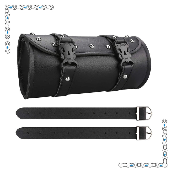 eBike Black Leather Rounded Studded Bar Bag for ebike - Accessories - EBIKE|ACCES|0418 eBike Super Shop