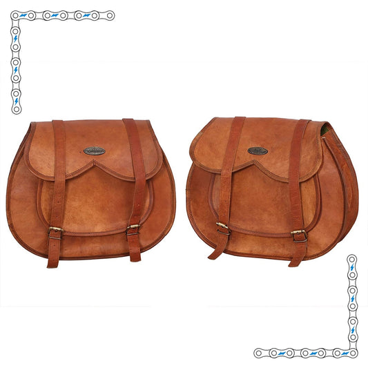 eBike Honey Leather Rounded Saddle Bags for ebike - Accessories - eBike Super Shop