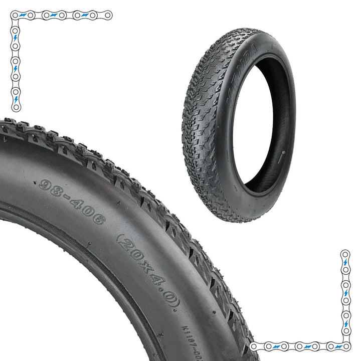 eBike Tires 20" x 4" Kenda Knobby for Fat Tire Electric Bike - Parts - EBIKE|TIRES|0501 eBike Super Shop
