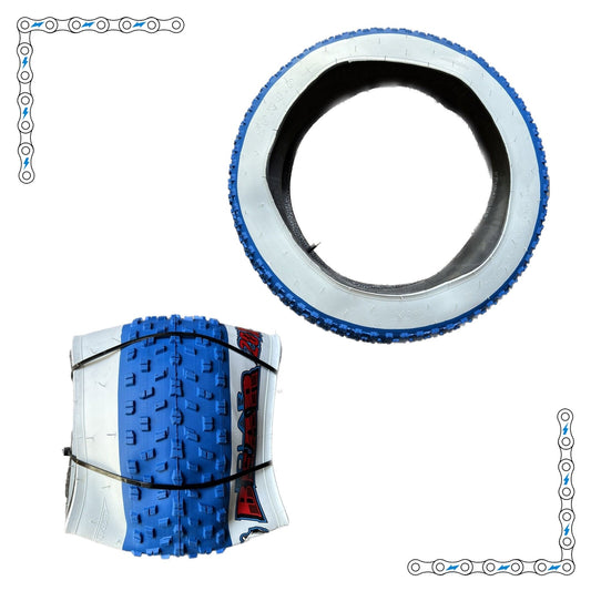 eBike Tires 20" x 4" White Wall Blue Knobby for Fat Tire Electric Bike - Parts - EBIKE|TIRES|0504 eBike Super Shop
