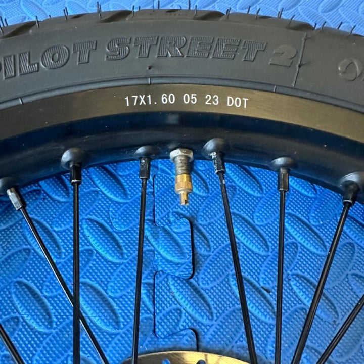 Eride eMoto wheel set Michelin Super Moto CST 17X1.6 Front Wheel & Tire Set for E - Moto Bike Use *Does not include rotor or sprocket* - Eride Wheel & Tire Set - Eride | CST | 17X1.6 | Front Wheel & Tire Set eBike Super Shop