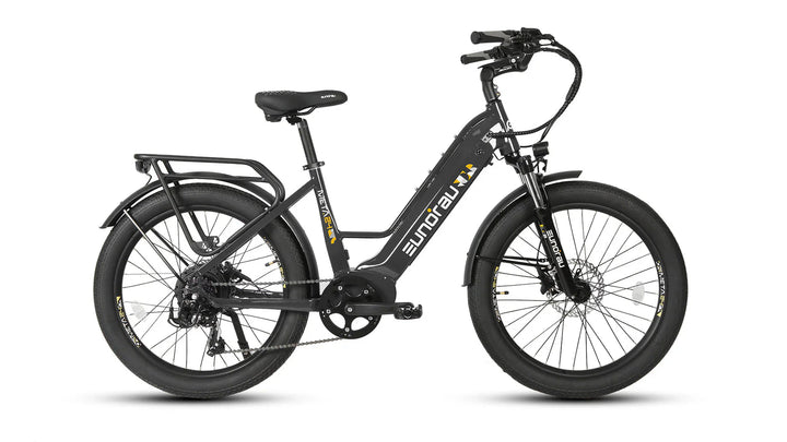 EUNORAU Meta 2024 500w Step Thru eBike 24x3 Fat Fat Tire Electric Beach Cruiser eBike - Fat Tire eBike - EUNOR|FATT|CHARC|0382 eBike Super Shop