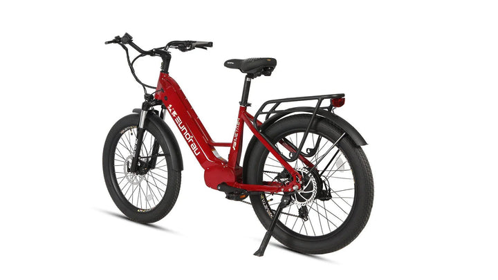 EUNORAU Meta 2024 500w Step Thru eBike 24x3 Fat Fat Tire Electric Beach Cruiser eBike - Fat Tire eBike - EUNOR|FATT|RED|0379 eBike Super Shop