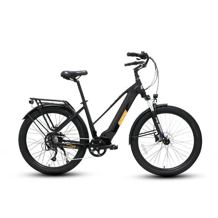 EUNORAU Meta275 500w Step Thru eBike 27.5x2.6 Road Electric Beach Cruiser eBike - Beach Cruiser eBike - EUNOR|BEACH|BLACK|0372 eBike Super Shop