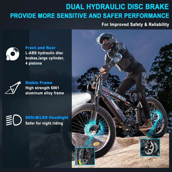 FREESKY Alaska M - 520 Pro 1000 w Mountain Ebike 4 Fat Tire Electric Fat Tire Mountain eBike - Mountain eBike - eBike Super Shop
