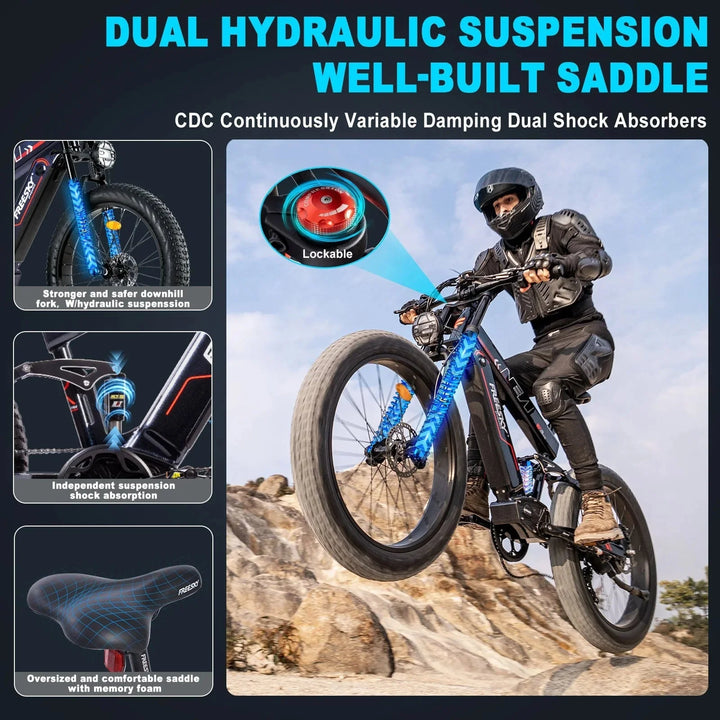 FREESKY Alaska M - 520 Pro 1000 w Mountain Ebike 4 Fat Tire Electric Fat Tire Mountain eBike - Mountain eBike - FREES|MOUNT|GREEN|0106 eBike Super Shop