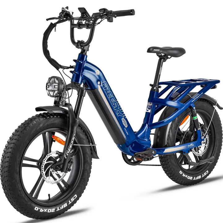 FREESKY Rocky 750 w Step Thru Ebike 20x4 Fat Electric Cargo eBike - Cargo eBike - FREES|CARGO|BLUE|0571 eBike Super Shop