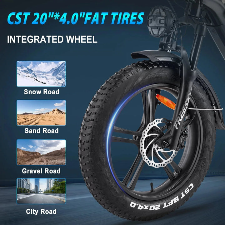 FREESKY Rocky 750 w Step Thru Ebike 20x4 Fat Electric Cargo eBike - Cargo eBike - FREES|CARGO|RED|0570 eBike Super Shop