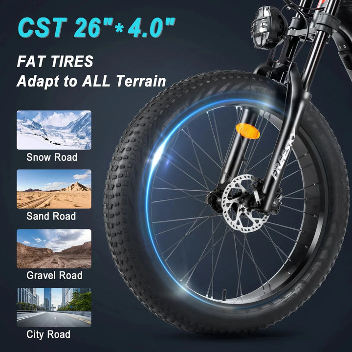 FREESKY Swifthorse X - 6e 1000 w Mountain Ebike 4 Fat Tire Electric Fat Tire Mountain eBike - Mountain eBike - eBike Super Shop