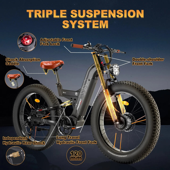 FREESKY Warrior M - 530 1000 w Mountain Ebike 4 Fat Tire Electric Fat Tire Mountain eBike - Mountain eBike - eBike Super Shop