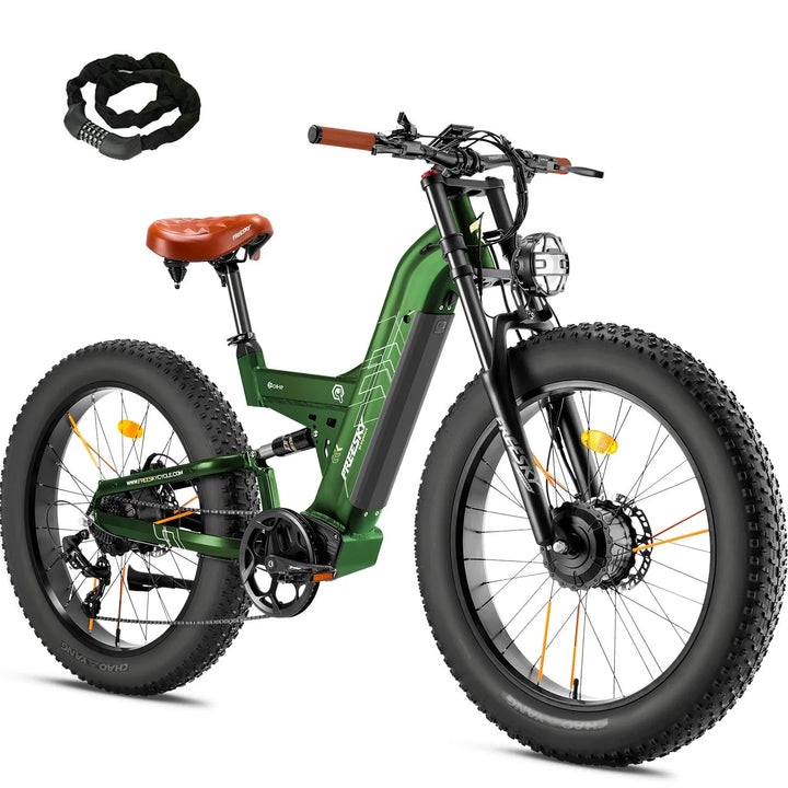 FREESKY Warrior M - 530 1000 w Mountain Ebike 4 Fat Tire Electric Fat Tire Mountain eBike - Mountain eBike - FREES|MOUNT|GREEN|0108 eBike Super Shop