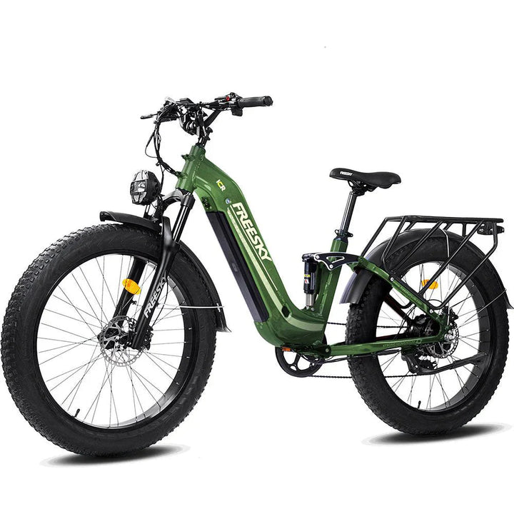 FREESKY Wildcat Pro A - 340 1000 w Step Thru Ebike 4 Fat Tire Electric Fat Tire Mountain eBike - Mountain eBike - FREES|MOUNT|GREEN|0111 eBike Super Shop