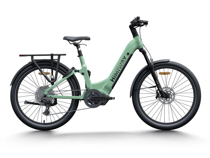 HIMIWAY A7 PRO 500 w Step Thru Ebike 27.5x2.4 Fat Electric Beach Cruiser eBike - Beach Cruiser eBike - HIMIW|BEACH|GREEN|0168 eBike Super Shop