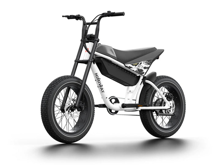 HIMIWAY C5 Sport 750 w Step Over Ebike 20x4 Fat Electric e - Moto Style eBike - Moto Style eBike - HIMIW|MOTO|WHITE|0755 eBike Super Shop