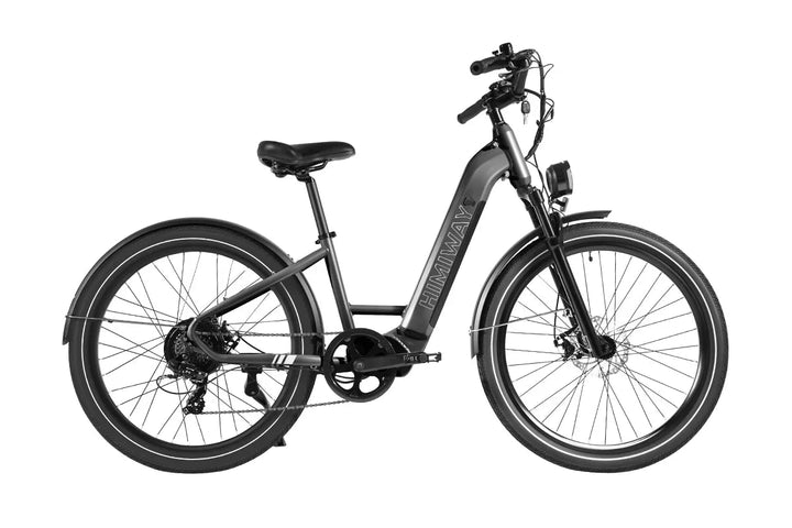 HIMIWAY Rambler 500 w Step Thru Ebike 27.5x2.4 Urban Electric Beach Cruiser eBike - Beach Cruiser eBike - HIMIW|BEACH|GREY|0164 eBike Super Shop