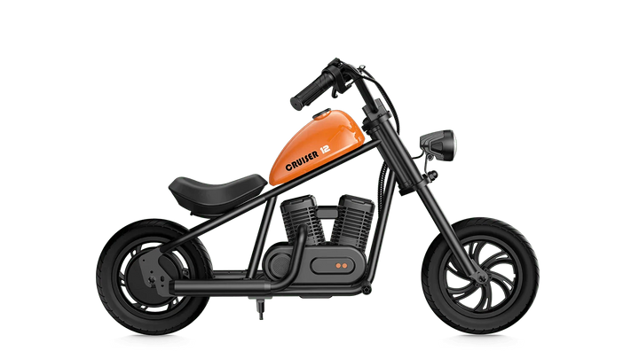 HYPER GOGO Cruiser 12 Electric Kids Mini Motorcycle eBike - 21.9v 160 w - Youth eMotorcycle - HYPER|ORANG|2247 eBike Super Shop
