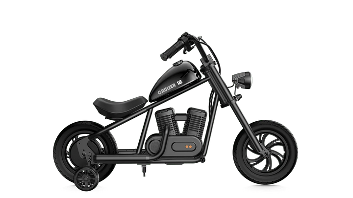 HYPER GOGO Cruiser 12 Electric Kids Mini Motorcycle eBike - 21.9v 160 w - Youth eMotorcycle - HYPER|BLACK|2245 eBike Super Shop