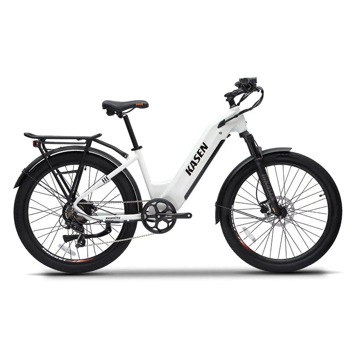 KASEN City 2.0 500 w Step Thru Ebike 27.5X2.4 Urban Electric Urban eBike - Urban eBike - KASEN|URBAN|WHITE15AH|0237 eBike Super Shop