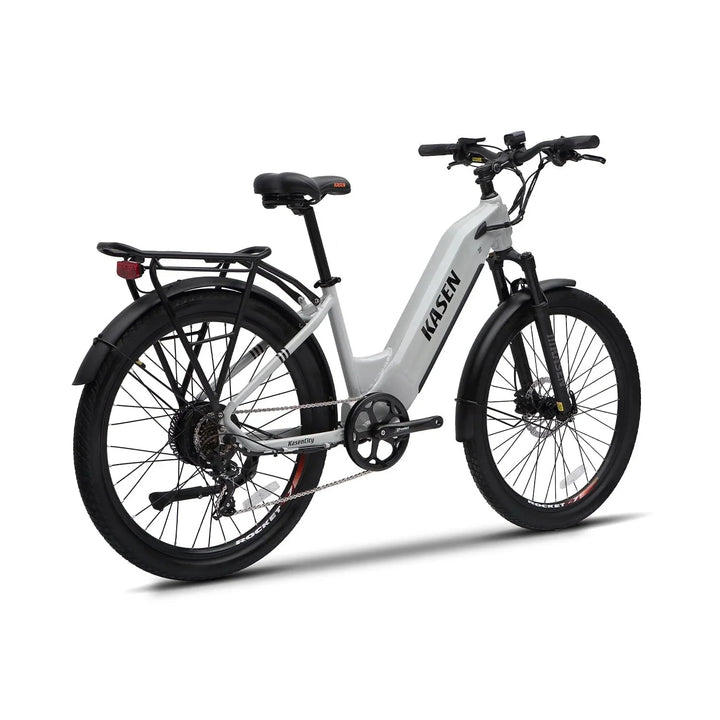 KASEN City 2.0 500 w Step Thru Ebike 27.5X2.4 Urban Electric Urban eBike - Urban eBike - KASEN|URBAN|WHITE15AH|0237 eBike Super Shop