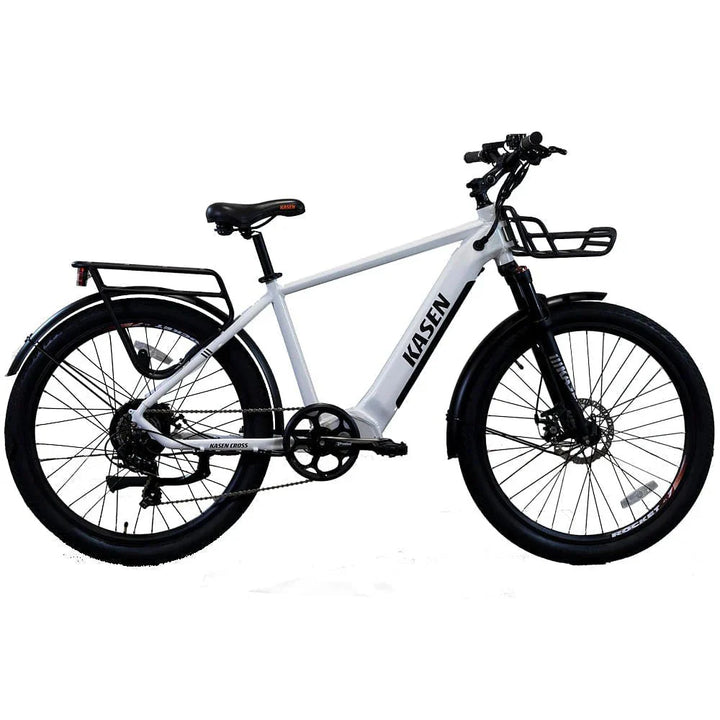 KASEN Cross 500 w Step Over Ebike 27.5X2.4 Urban Electric Urban eBike - Urban eBike - KASEN|URBAN|WHITE|0243 eBike Super Shop