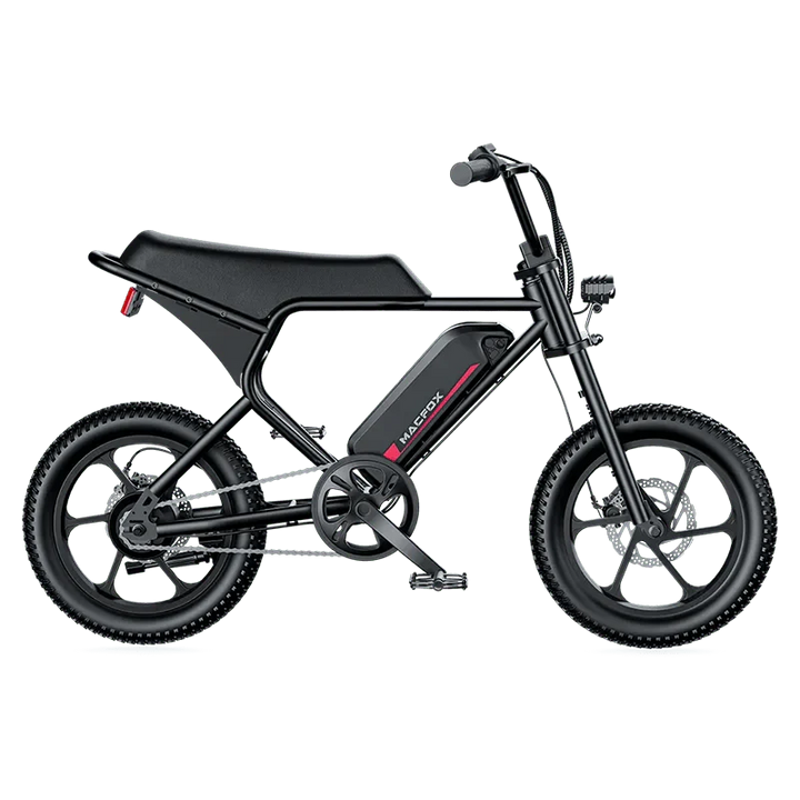 MACFOX M19 Electric e - Moto Style eBike - Step Over 250 w Electric Mini Fat Tire eBike - Moto Style Bike - MACFO|SINGLBLACK|2358 eBike Super Shop