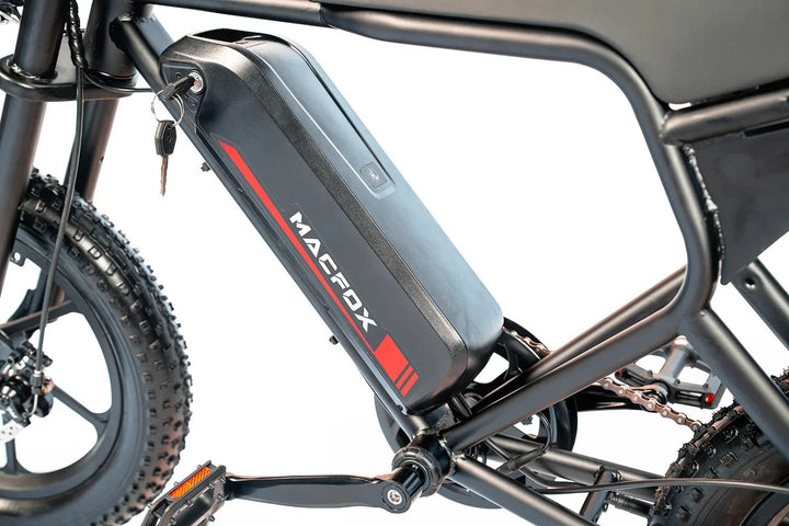MACFOX M19 Electric e - Moto Style eBike - Step Over 250 w Electric Mini Fat Tire eBike - Moto Style Bike - MACFO|SINGLBLACK|2358 eBike Super Shop