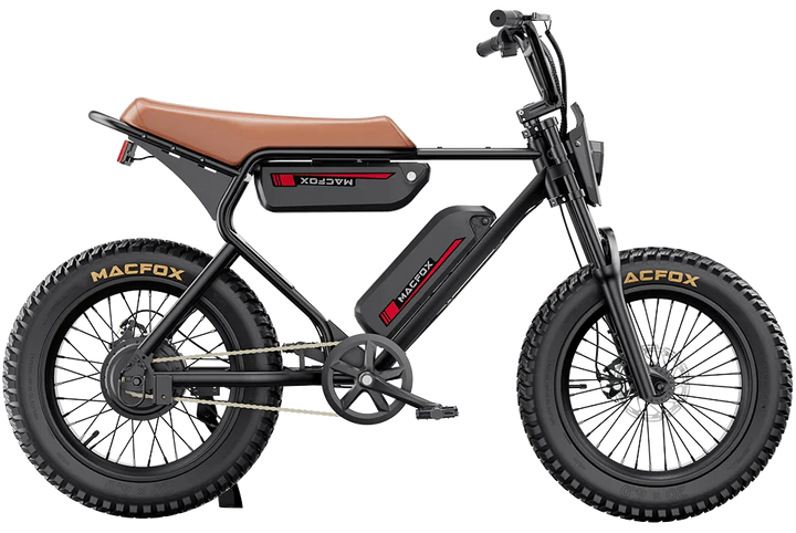 MACFOX X1S Commuter Electric e - Moto Style eBike - Step Over 500 w Electric Mini Fat Tire eBike - Moto Style Bike - MACFO|DUALBROWN|2352 eBike Super Shop