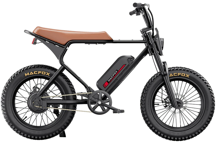 MACFOX X1S Commuter Electric e - Moto Style eBike - Step Over 500 w Electric Mini Fat Tire eBike - Moto Style Bike - MACFO|SINGLBROWN|2351 eBike Super Shop