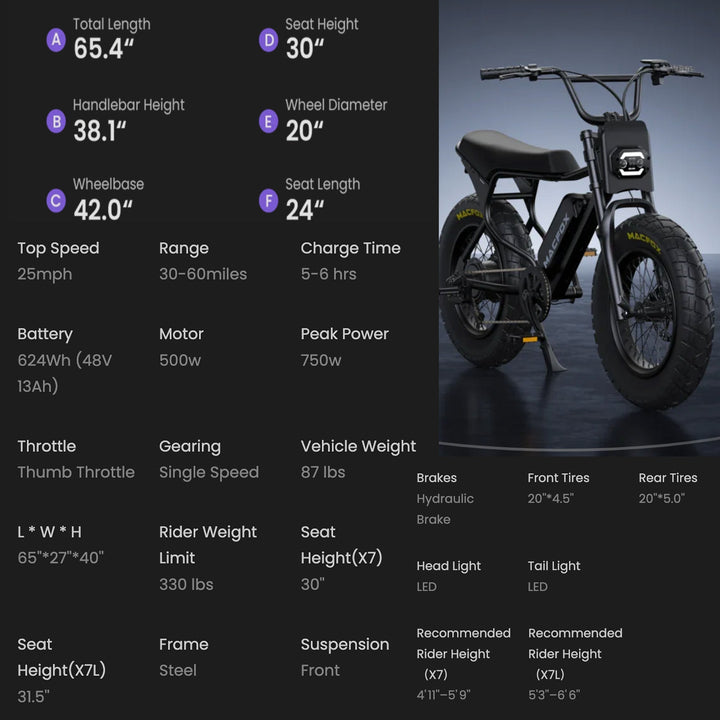 MACFOX X7L - Step Over - Macfox - X7L - eBike - Black - Box eBike Super Shop
