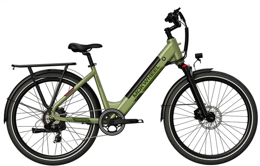 MOKWHEEL Mesa Light ST 2.0 350 w Step Thru Ebike 27.5x2.4 Urban Electric Beach Cruiser eBike - Step Thru eBike - MOKWH|ROAD|GREEN|0143 eBike Super Shop