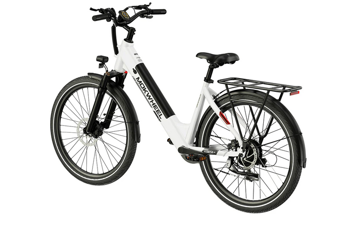 MOKWHEEL Mesa Light ST 2.0 350 w Step Thru Ebike 27.5x2.4 Urban Electric Beach Cruiser eBike - Step Thru eBike - MOKWH|ROAD|WHITE|0142 eBike Super Shop