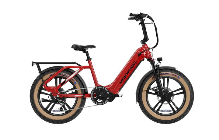 MOKWHEEL Scoria 750 w Step Thru Ebike 20x4 Fat Tire Electric Cargo eBike - Cargo eBike - MOKWH|CARGO|RED|0135 eBike Super Shop
