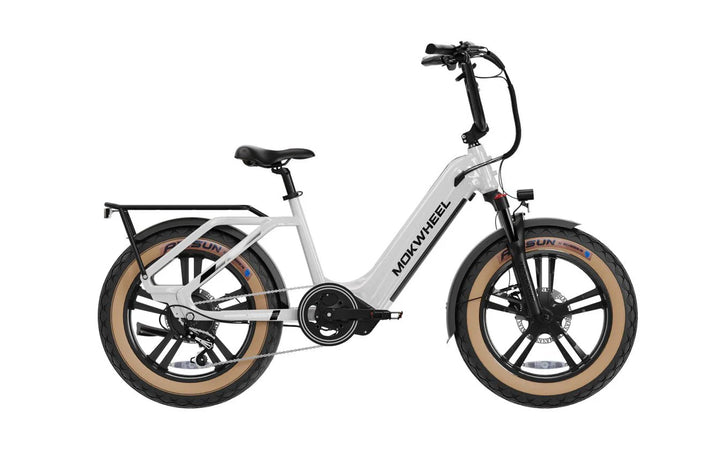 MOKWHEEL Scoria 750 w Step Thru Ebike 20x4 Fat Tire Electric Cargo eBike - Cargo eBike - MOKWH|CARGO|WHITE|0132 eBike Super Shop