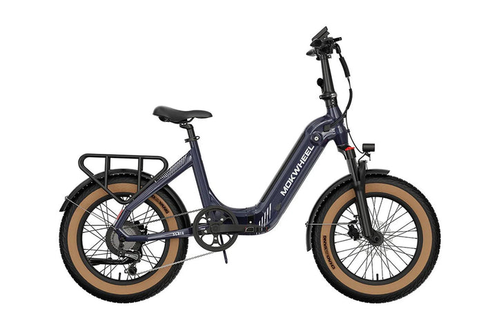 MOKWHEEL Slate 500 w Step Thru Ebike 20x3 Road Electric Folding eBike - Folding Ebike - MOKWH|FOLDI|BLUE|0137 eBike Super Shop
