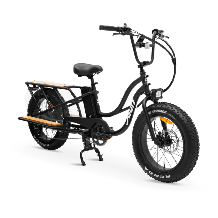 MURF Higgs Cargo Fat Tire Electric Cargo Beach Cruiser eBike - 52v 750 w Electric Cargo eBike - Cargo eBike - MURF|BLACK|2302 eBike Super Shop