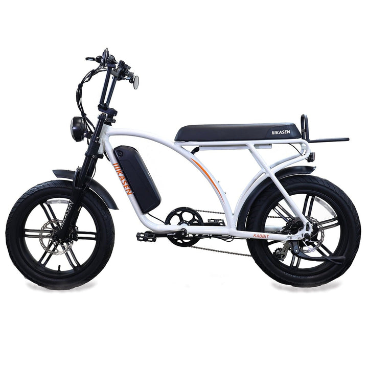 Discover the KASEN e-Moto Kabbit Plus: a powerful 750W eBike with 20" fat tires, 40-50 mile range, and 25-28 mph speed for versatile rides!